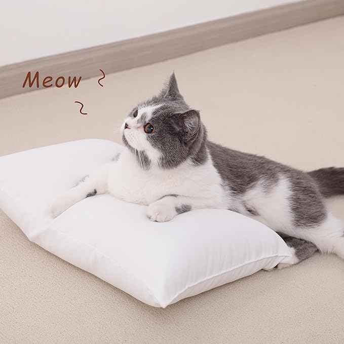 NTBAY Tiny Pillows, Down Alternative 7"x11" Microfiber Mini Pillow for Travel, Pets, Soft Machine Washable Small Pillows for Neck, Wrist, Lumbar and Knee, Light Taupe