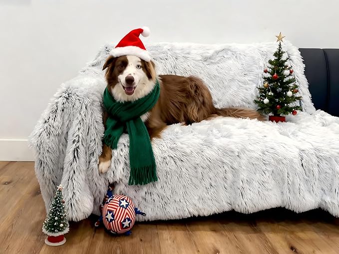 PJYuCien Dog Blanket for Medium Large Dogs, 60"x50" Large Pet Blankets with Reversible Fleece, Washable Calming Pet Throw for Couch/Bed, Grey