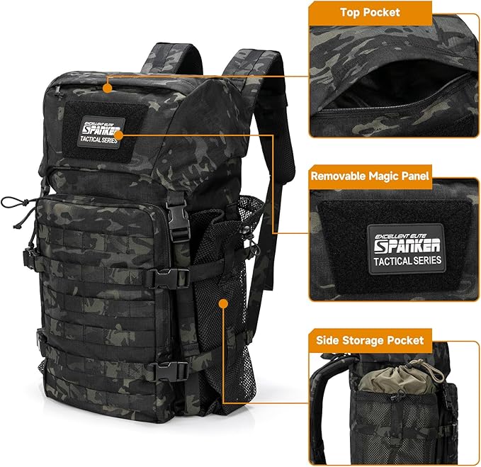 EXCELLENT ELITE SPANKER 40L Camping Hiking Backpack for Men and Women Tactical Military Backpack Large Rucksack for Outdoor Activities Travel Backpacking(MCB)