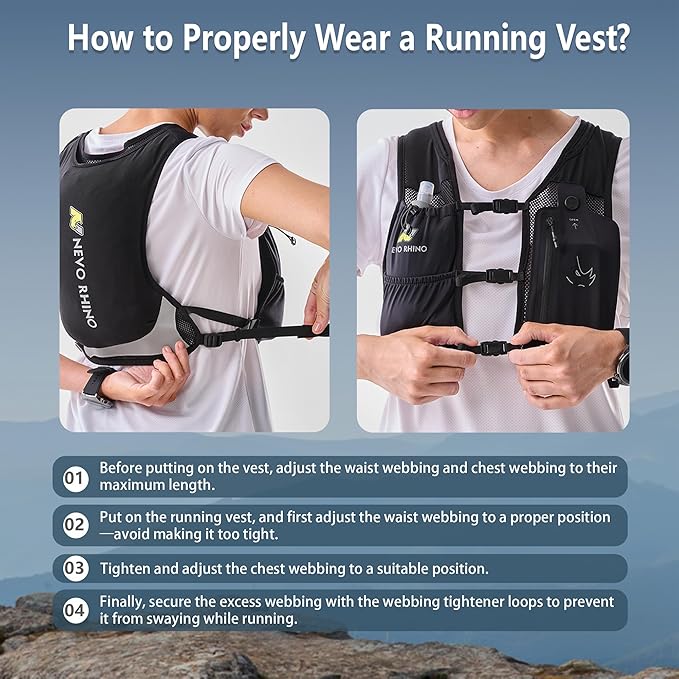 Running Vest with 350 ML TPU Soft Flask, Small Running Water Vest -Adjustable Chest Straps, Lightweight Hydration Vest Pack for Trail Marathon Hiking Cycling for Women Men Mini