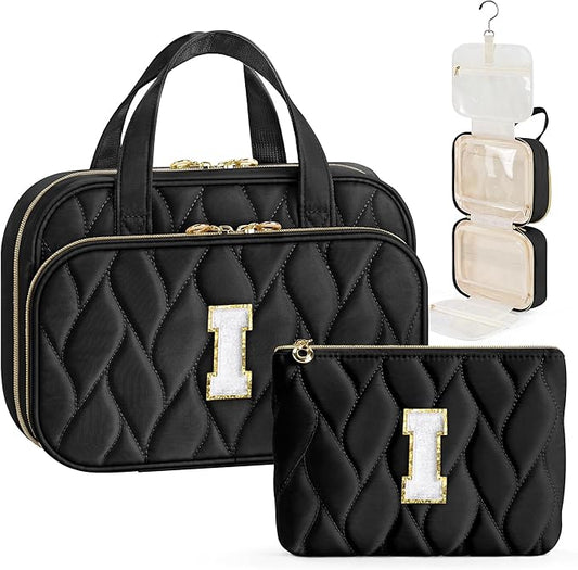 YOOLIFE 13 14 15 16 17 18 19 Year Old Girls Birthday Gifts - Hanging Toiletry Bag, Personalized Gifts for Women Teen Girls Daughter Sister Friends Black - I