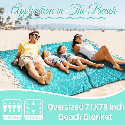 Oversized Turkish Beach Towel Blanket Cotton Giant XL Sandproof Towels Huge Linen XXL Extra Large Big Throw Quilt Blankets for Adults Cloud Travel Camping Glamping Accessories Essentials Turtle