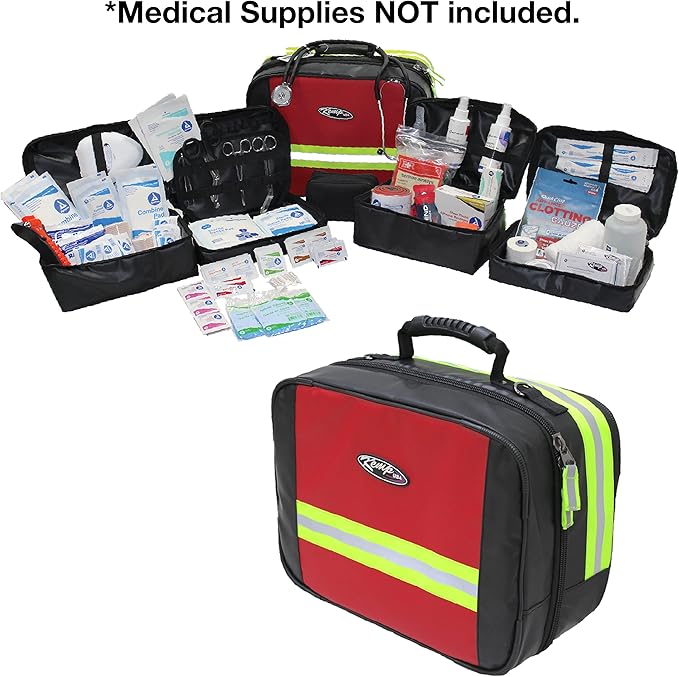 Kemp USA Fluid-Resistant Tarpaulin Responder Bag With Medication Pouches