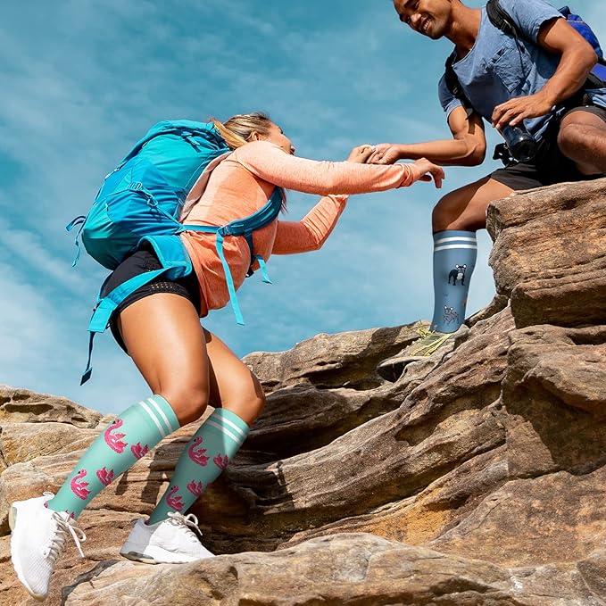 Copper Compression Socks for Women and Men(6 Pairs)-Best Support for Running, Athletic, Nursing, Travel