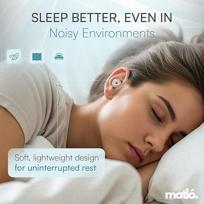 SoundDrop by Matló – Reusable Noise-Reducing Earplugs for Sleep, Focus & Sound Sensitivity – Soft Silicone + Compact Case