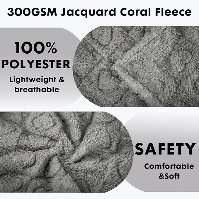 gogobunny Calming Plush Dog Cat Blanket 300GSM Coral Fleece, Ultra-Soft Machine Washable Pet Bedding for Small Medium Dogs Cats Puppies Kittens (Anthracite, 25x35)