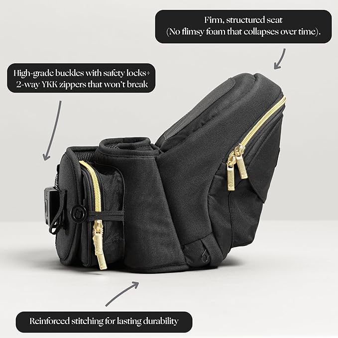 Tushbaby The Original Premium Quality Hip Seat Carrier – Safety-Certified Baby & Toddler Carrier with Secure Safety Buckles, Storage Pockets & Nursing Pillow
