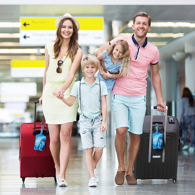 4 Pack Luggage Tag for Suitcases, Leather Suitcase Tags Identifiers, Cute Bag Name Travel Tags ID Labels for Women Men Travel Cruise Luggage by Sodsay