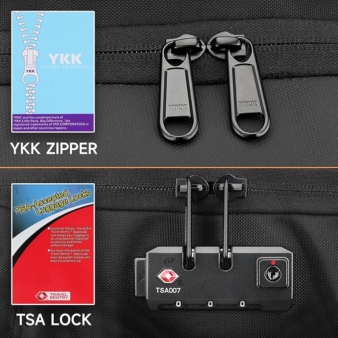 Backpack for Men,17.3" Anti Theft Convertible Laptop Backpack with Wheels,50L Rfid Personal Item Wheeled Backpack for Travel Business Work, Black