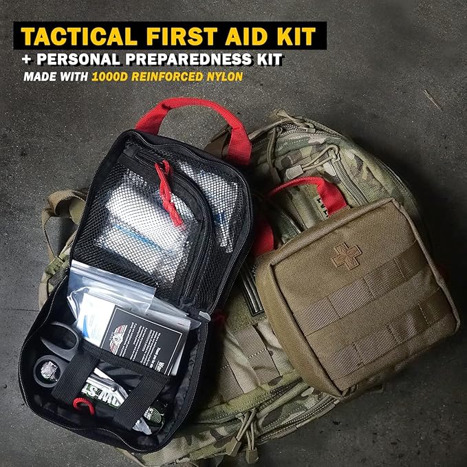 Everlit 180 Pieces Tactical First Aid Kit IFAK Molle EMT Pouch Outdoor Camping Emergency Kits for for Camping Boat Hunting Hiking Home Car Earthquake and Adventures