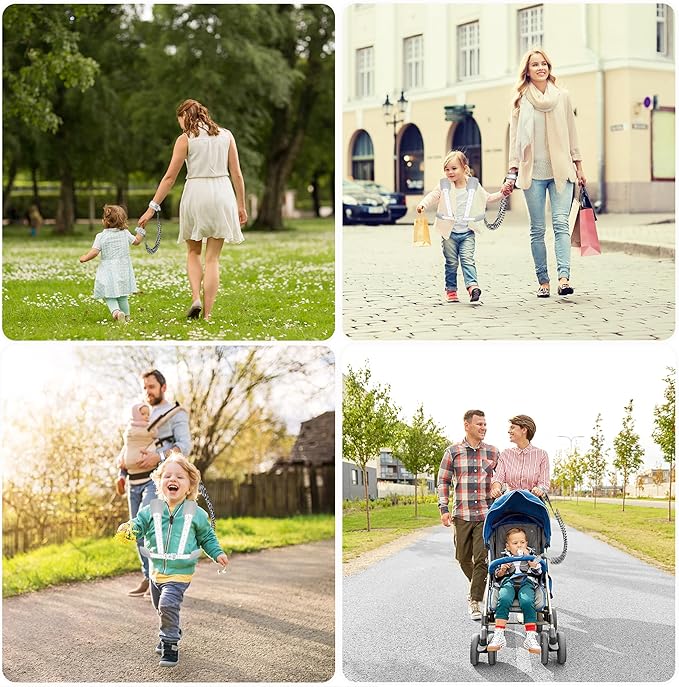Toddler Leash for Walking, Toddler Safety Harnesses Leashes, Safety Harness with Lock for Kids, Anti Lost Wrist Link for Toddlers ，Upgrade with Reflective Tape Liner（6.5ft）for Kids