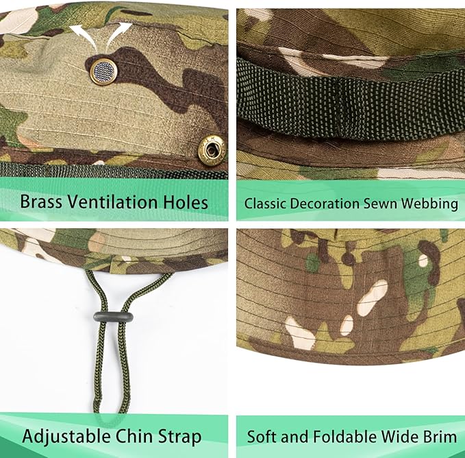 Sun Hats for Men Women Boonie Hat UPF 50+ Bucket Hat Wide Brim UV Protection Fishing Hiking Safari Outdoor Hats