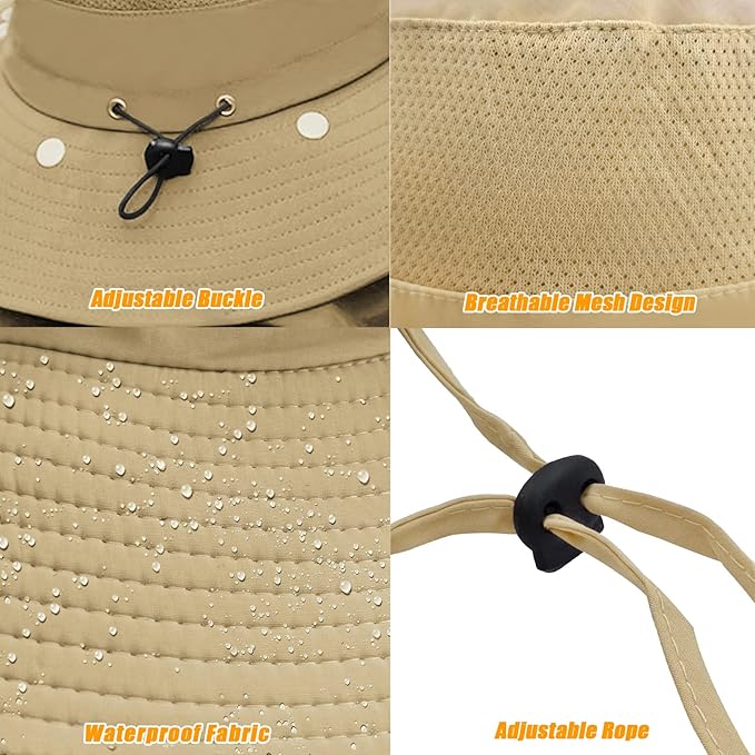 Fishing Hat for Men & Women, Outdoor UV Sun Protection Wide Brim Hat with Face Cover & Neck Flap