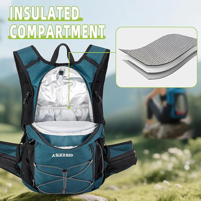 Hydration Backpack, Water Backpack for Hiking with 3L Water Bladder, Insulated Hydration Pack Lightweight Day Hydropack Ideal for Hiking and Cycling, 18L