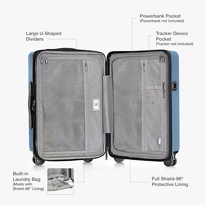 Traveler's Choice Markham Hardside Expandable Luggage with Double Spinner Wheels, Carry-On 21-Inch Suitcase, Navy