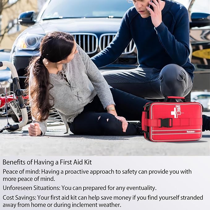 Advanced First Aid Kit, Comprehensive Trauma First Aid Kits with Labelled Compartments for Cars, Home, Office, Backpacking, Camping, Traveling, and Cycling -Upgrade 324 Piece