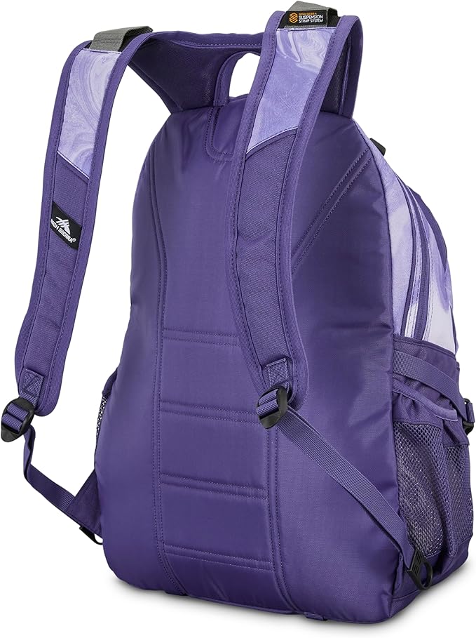 High Sierra Loop-Backpack, School, Travel, or Work Bookbag with tablet-sleeve, Purple Marble Swirl, One Size