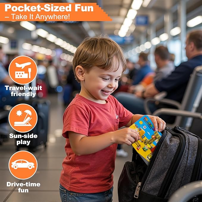 Aywewii Travel Magnetic Blocks 45 PCS Travel Games for Kids Ages 3-5, Magnet Building Cubes STEM Learning Set with Iron Case - Portable Building Toys for Boys and Girls (Construction Edition 1)