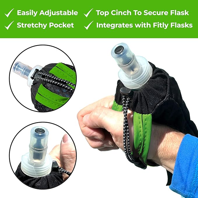 FITLY Soft Flask - Shrink As You Drink Soft Water Bottle for Hydration Pack - Folding Water Bottle Ideal for Running, Hiking, Cycling, Climbing & Rigorous Activity