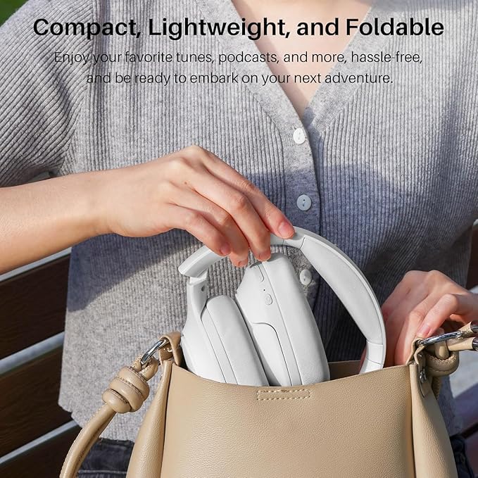 TOZO Hybrid Noise Cancelling Headphones, 90H Playtime Wireless Over Ear Bluetooth Headset, Spatial Audio AI Chat with 5 Mics, Supports Dual Connection and USB-C Input, with 32 EQ Music Modes