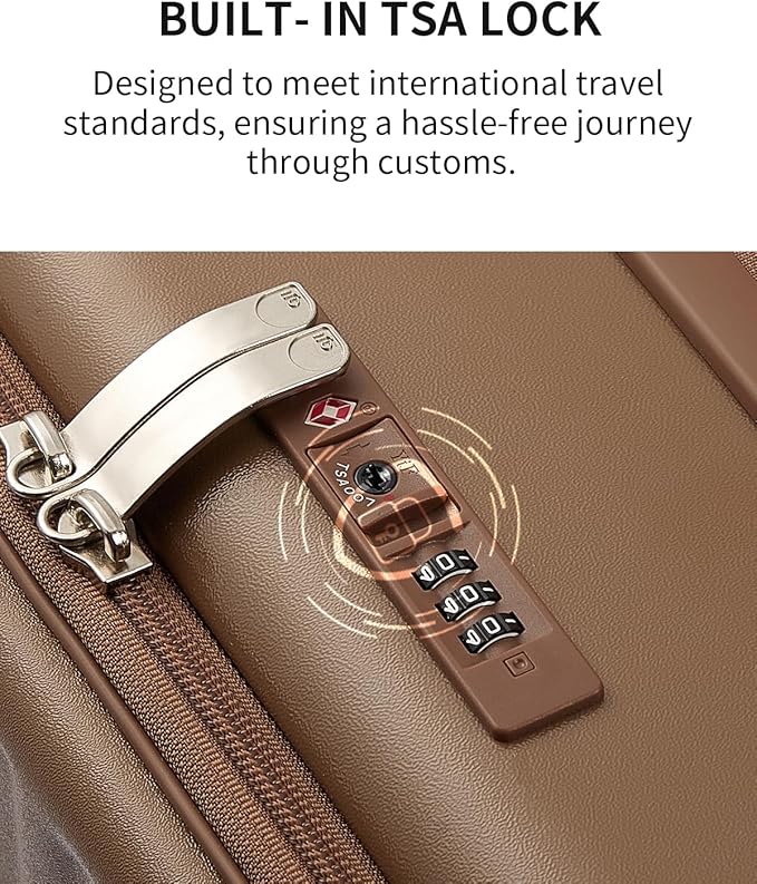 aji Expandable Top Opening Luggage Sets 2 Piece with Spinner Wheel, 20/26 Inch Luggage with TSA Lock, Lightweight PC Hard Shell Travel Luggage Suitcases for Men Women, 2-Piece Set, Chocolate Brown