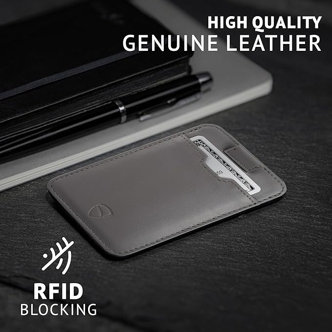 Vaultskin CHELSEA Mens RFID Blocking Slim Leather Card Wallet - Minimalist Front Pocket Cardholder