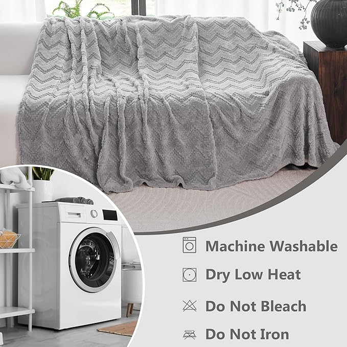 Sherpa Fleece Couch Cover for 3 Cushion Sofa, Grey, 71" x 150" - Pet Proof Sofa Covers Heavy Duty Scratch Resistant Pet Friendly Furniture Cover - Easy Install, Machine Washable