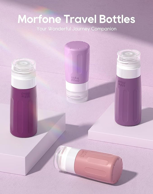 Morfone 16 Pack Travel Bottles Set for Toiletries, TSA Approved Travel Containers Leak Proof Silicone Squeezable Travel Accessories 2oz 3oz for Shampoo Conditioner Lotion Body Wash (BPA Free)