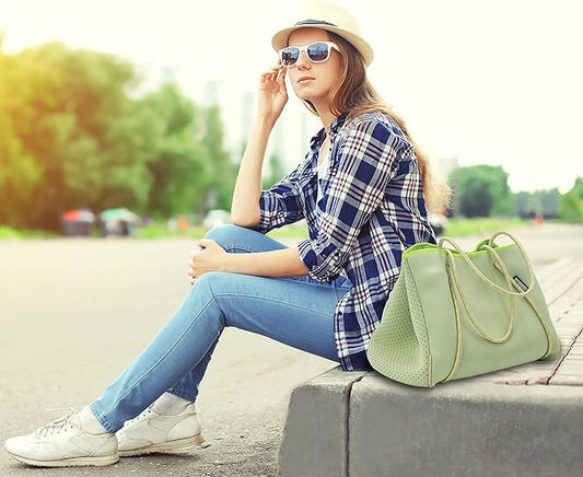 QOGiR Neoprene Multipurpose Beach Bag Tote with Inner Zipper Pocket … … … …