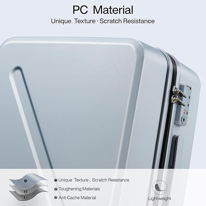 MILADA Underseat Carry On Luggage with Wheels 16 Inch Small Suitcase Personal Item Underseat Carry On Bag TSA Approved Carry On Luggage Hard Shell Suitcases Mini Travel Luggage, Grey