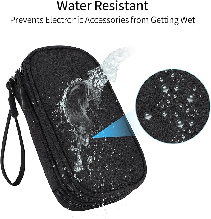 Universal Cable Organizer - Electronics Accessories Bag for Charger, Phone, Memory Card - Travel Gadget Bag - Black