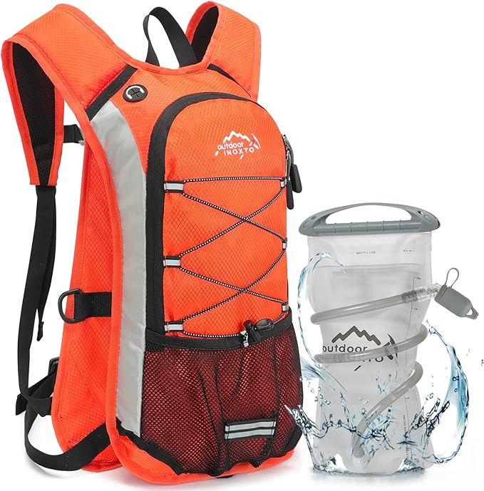 Hydration Pack Backpack, Lightweight Water Backpack with 2L Leakproof Hydration Bladder Daypack for Men Women,Running Hydration Vest for Outdoor Trail