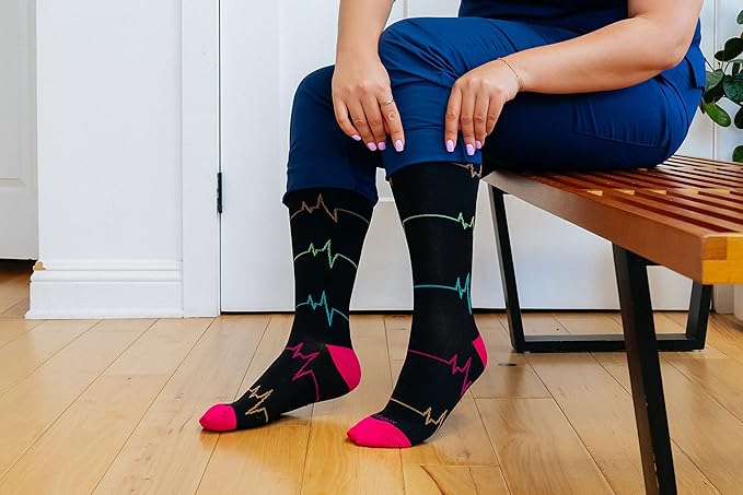 Wide Calf Compression Socks for Women & Men Extra Large Size Support Socks for Nurses Running Pregnant Travel, 15-20 mmHg