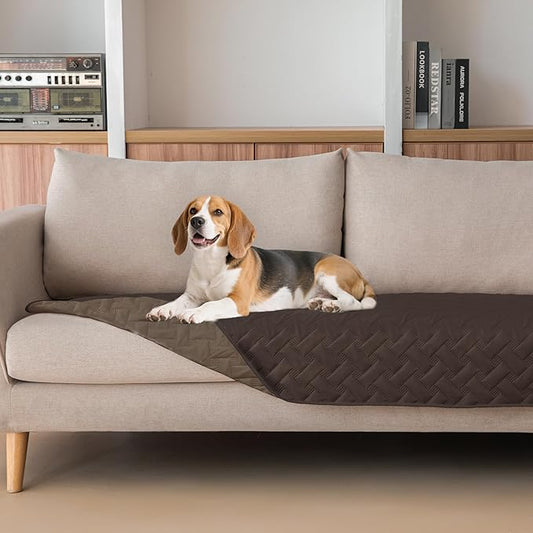 gogobunny 100% Double Sided Waterproof Dog Blanket Soft Pet Bed Cover Reversible Protect Furniture Couch Sofa Car for Puppy Cat (Dark Coffee/Light Coffee, 30x70 Inch (Pack of 1))