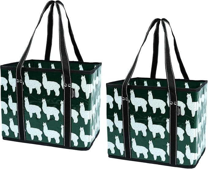 BeeGreen Large Waterproof Reusable Bags Christmas Heavy Duty Shopping Tote for Groceries Pool Gift with Webbing Handles