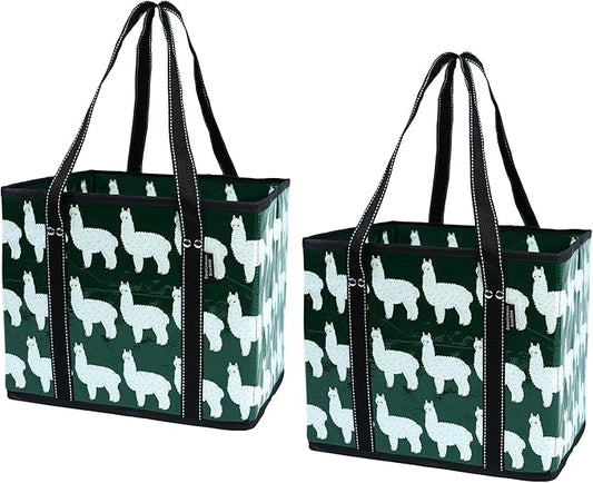 BeeGreen Large Waterproof Reusable Bags Christmas Heavy Duty Shopping Tote for Groceries Pool Gift with Webbing Handles