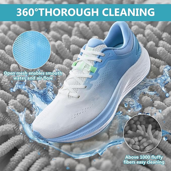 Shoe Washing Machine Bag - 2Pack Laundry Shoe Bag for Washer and Dryer, Reusable Shoe Cleaning Bag for All Shoe Sizes, 360° Deep Clean for Tennis Shoes, Sneakers, Includes 1 Brush (grey)