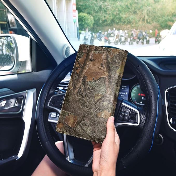 linqin Car Registration and Insurance Card Holder, Camouflage Glove Box Organizer Card Document Wallet
