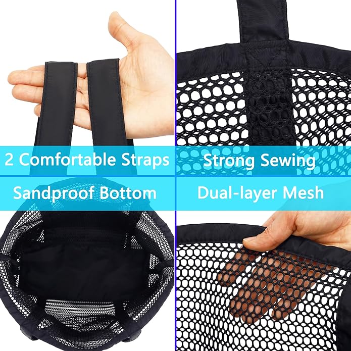 Mesh Beach Bag for Women, Casual Hobo Bags Large Beach Tote for Pool Travel Cruise Vacation Essentials