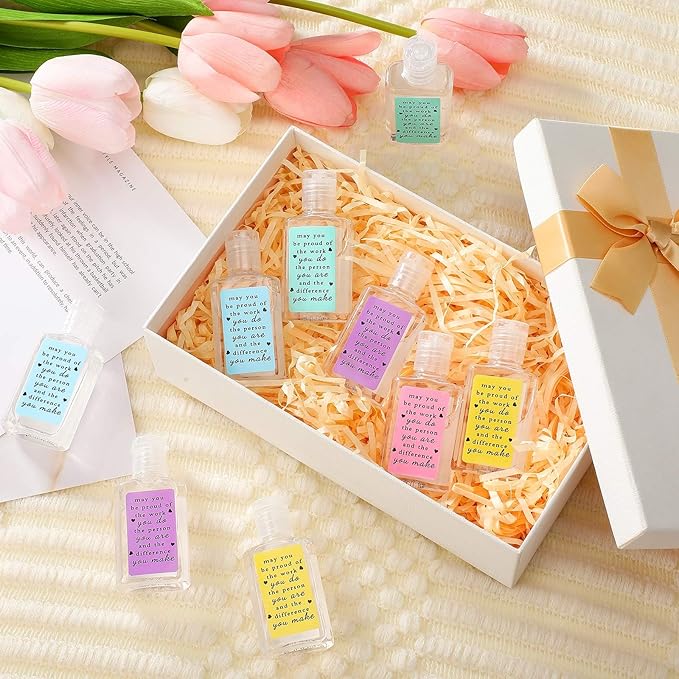 80 Pcs Thank You Gifts for Coworker Mini Hand Sanitize Gel Bulk Scent Hand Sanitizer Travel Size Inspirational Appreciation Gifts for Party Supplies Friends Teacher Employee