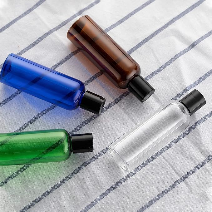 Travel Bottles for Toiletries 3.4 oz - Travel Size Containers for Shampoo Plastic - Small Empty Lotion Squeeze Bottle for Liquid TSA Approved - Leak Proof Mini Conditioner Refillable Amber 100ml