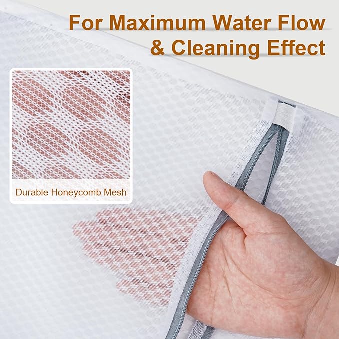 3Pcs Durable Mesh Laundry Bags, Premium Lingerie Bags for Washing Delicates, Underwear, Bra, Shoe, Sock, Laundry Bag Mesh Wash Bags Used in College Dorm, Laundry Room (12 * 16 Inches)