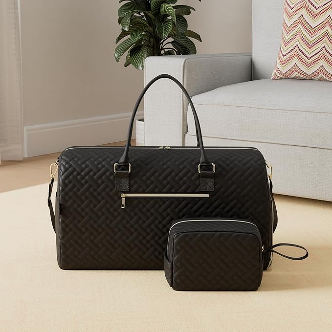 Duffle Bag for Travel, Weekender Bag with Shoe Compartment, Carry On Overnight Bag for Women with Toiletry Bag, Gym Bag with Wet Pocket, Hospital Bags for Labor and Delivery Beige