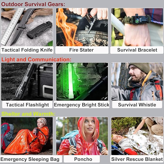 [Upgrade] Survival First Aid Kit Outdoor Molle System with Tactical Gear Set Trauma Kit for Camper Travel Hunting Hiking and Adventures