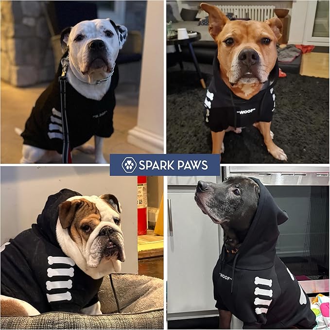 Spark Paws Dog Hoodie – Premium Dog Sweater for Small, Medium, and Large Dogs | Warm Outfits for French Bulldogs, Pitbull, Puppy, Winter Jacket Alternative - Woof - 3XL