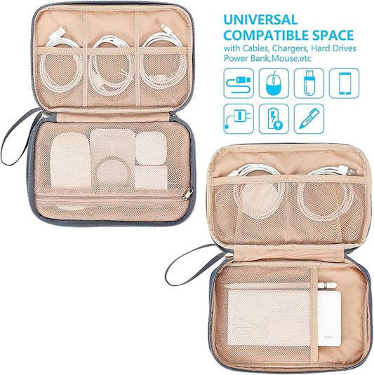 NISHEL Travel Cord Organizer Case, Large, Aegean-Blue