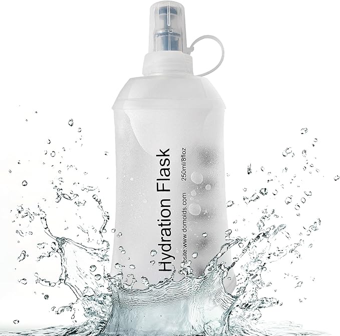 FR 250ml Soft Flask, Collapsible Soft Water Bottle for Hydration Packs - Running & Hiking Folding Water Bottle （White）