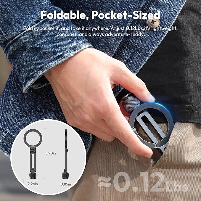 Ulanzi MA07 Magnetic Phone Tripod Mount for Magsafe, Aluminum Camera Phone Mount with 1/4" Screw, Cold Shoe Magnetic Tripod for Camera, Copatibale with iPhone 17/16/15/14/13/12 Series