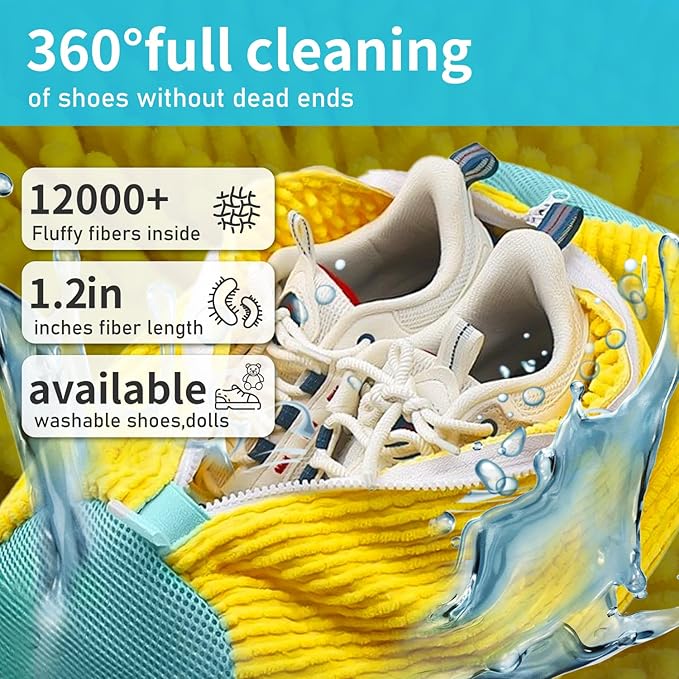 Shoe Washing Machine Bag: Laundry Shoe Bag for Washer and Dryer - 2pc Reusable Shoe Cleaning Bag for Sneaker Tennis Shoes Unstain Cleaner Kit (2pcs)
