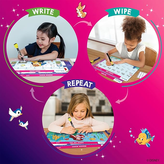 Skillmatics I Can Write Disney Princess - Reusable Preschool Learning Activities, Educational, Christmas Toy and Game, Back to School Supplies, Gifts for Students, Kids, Toddlers Ages 3, 4, 5, 6